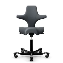 Sattelstuhl HAG Capisco 8106 ohne Armlehnen, Grau/Schwarz, Neu, Ergonomischer Stuhl - ideal für flexibles Arbeiten
