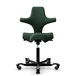 Sattelstuhl HAG Capisco 8106 ohne Armlehnen, Dunkelgrün/Schwarz, Neu, Ergonomischer Stuhl - ideal für flexibles Arbeiten