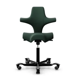Sattelstuhl HAG Capisco 8106 ohne Armlehnen, Dunkelgrün/Schwarz, Neu, Ergonomischer Stuhl - ideal für flexibles Arbeiten