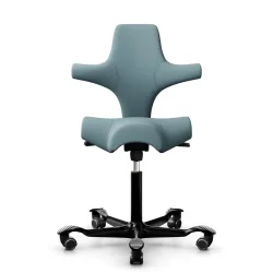 Sattelstuhl HAG Capisco 8106 ohne Armlehnen, Hellblau/Schwarz, Neu, Ergonomischer Stuhl - ideal für flexibles Arbeiten