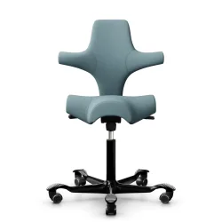 Sattelstuhl HAG Capisco 8106 ohne Armlehnen, Hellblau/Schwarz, Neu, Ergonomischer Stuhl - ideal für flexibles Arbeiten