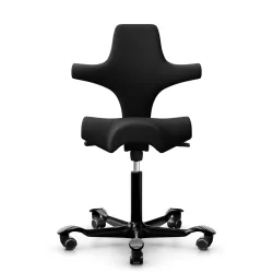 Sattelstuhl HAG Capisco 8106 ohne Armlehnen, Schwarz/Schwarz, Neu, Ergonomischer Stuhl - ideal für flexibles Arbeiten