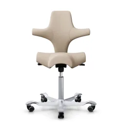 Sattelstuhl HAG Capisco 8106 ohne Armlehnen, Beige/Silbergrau, Neu, Ergonomischer Stuhl - ideal für flexibles Arbeiten