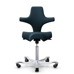 Sattelstuhl HAG Capisco 8106 ohne Armlehnen, Blau/Silbergrau, Neu, Ergonomischer Stuhl - ideal für flexibles Arbeiten