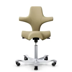 Sattelstuhl HAG Capisco 8106 ohne Armlehnen, Gelb/Silbergrau, Neu, Ergonomischer Stuhl - ideal für flexibles Arbeiten
