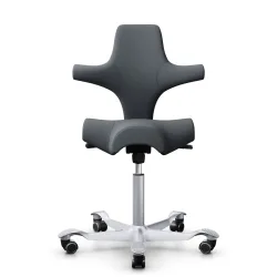 Sattelstuhl HAG Capisco 8106 ohne Armlehnen, Grau/Silbergrau, Neu, Ergonomischer Stuhl - ideal für flexibles Arbeiten