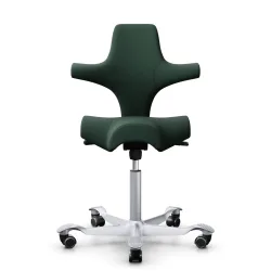Sattelstuhl HAG Capisco 8106 ohne Armlehnen, Dunkelgrün/Silbergrau, Neu, Ergonomischer Stuhl - ideal für flexibles Arbeiten