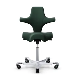 Sattelstuhl HAG Capisco 8106 ohne Armlehnen, Dunkelgrün/Silbergrau, Neu, Ergonomischer Stuhl - ideal für flexibles Arbeiten
