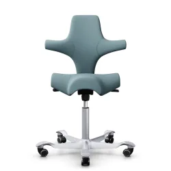Sattelstuhl HAG Capisco 8106 ohne Armlehnen, Hellblau/Silbergrau, Neu, Ergonomischer Stuhl - ideal für flexibles Arbeiten