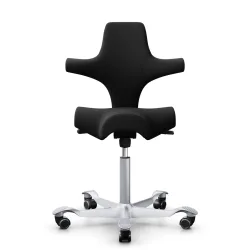 Sattelstuhl HAG Capisco 8106 ohne Armlehnen, Schwarz/Silbergrau, Neu, Ergonomischer Stuhl - ideal für flexibles Arbeiten