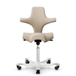 Sattelstuhl HAG Capisco 8106 ohne Armlehnen, Beige/Weiss, Neu, Ergonomischer Stuhl - ideal für flexibles Arbeiten