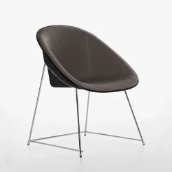Konferenzstühle Plank Cup Dunkelbraun/Schwarz ohne Armlehnen, Neu - Komfortables Sitzen