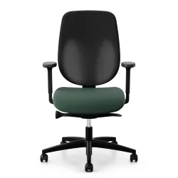 Drehstuhl Giroflex 353-4029 mit 2D Armlehnen, Dunkelgrün/Schwarz, Neu, Ergonomischer Stuhl - ideal für flexibles Arbeiten