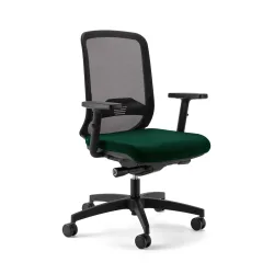 Bürostuhl Milani Bali Mesh mit 2D Armlehnen, Dunkelgrün/Schwarz, Neu, Ergonomischer Stuhl - ideal für flexibles Arbeiten