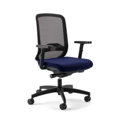 Bürostuhl Milani Bali Mesh mit 2D Armlehnen, Dunkelblau/Schwarz, Neu, Ergonomischer Stuhl - ideal für flexibles Arbeiten