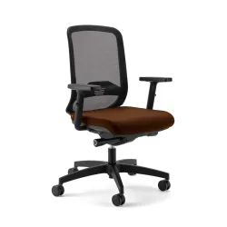 Bürostuhl Milani Bali Mesh mit 2D Armlehnen, Braun/Schwarz, Neu, Ergonomischer Stuhl - ideal für flexibles Arbeiten
