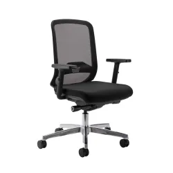 Bürostuhl Milani Bali Mesh mit 2D Armlehnen, Schwarz/Verchromt, Neu, Ergonomischer Stuhl - ideal für flexibles Arbeiten