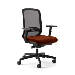 Bürostuhl Milani Bali Mesh mit 2D Armlehnen, Dunkelorange/Schwarz, Neu, Ergonomischer Stuhl - ideal für flexibles Arbeiten