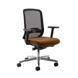 Bürostuhl Milani Bali Mesh mit 2D Armlehnen, Braun/Verchromt, Neu, Ergonomischer Stuhl - ideal für flexibles Arbeiten