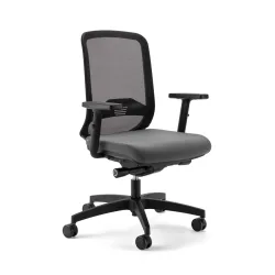 Bürostuhl Milani Bali Mesh mit 2D Armlehnen, Dunkelgrau/Schwarz, Neu, Ergonomischer Stuhl - ideal für flexibles Arbeiten