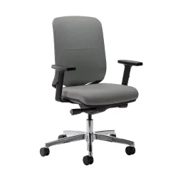 Bürostuhl Milani Bali mit 2D Armlehnen, Dunkelgrau/Verchromt, Neu, Ergonomischer Stuhl - ideal für flexibles Arbeiten