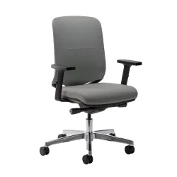 Bürostuhl Milani Bali mit 2D Armlehnen, Dunkelgrau/Verchromt, Neu, Ergonomischer Stuhl - ideal für flexibles Arbeiten
