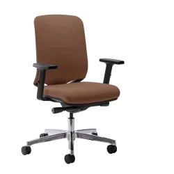 Bürostuhl Milani Bali mit 2D Armlehnen, Braun/Verchromt, Neu, Ergonomischer Stuhl - ideal für flexibles Arbeiten