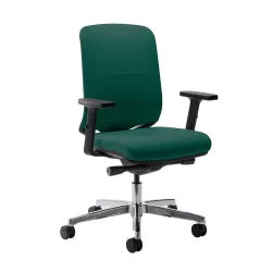 Bürostuhl Milani Bali mit 2D Armlehnen, Dunkelgrün/Verchromt, Neu, Ergonomischer Stuhl - ideal für flexibles Arbeiten