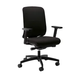 Bürostuhl Milani Bali mit 2D Armlehnen, Schwarz/Schwarz, Neu, Ergonomischer Stuhl - ideal für flexibles Arbeiten