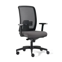 Bürostuhl Milani Cometa Mesh mit 1D Armlehnen, Grau/Schwarz, Neu, Ergonomischer Stuhl - ideal für flexibles Arbeiten