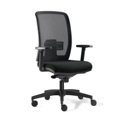 Bürostuhl Milani Cometa Mesh mit 1D Armlehnen, Schwarz/Schwarz, Neu, Ergonomischer Stuhl - ideal für flexibles Arbeiten