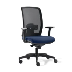 Bürostuhl Milani Cometa Mesh mit 1D Armlehnen, Blau/Schwarz, Neu, Ergonomischer Stuhl - ideal für flexibles Arbeiten