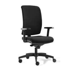 Bürostuhl Milani Cometa mit 1D Armlehnen, Schwarz/Schwarz, Neu, Ergonomischer Stuhl - ideal für flexibles Arbeiten