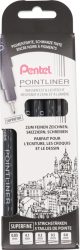 PENTEL Fineliner Pigment 5er Set YS20P-5A POINTLINER schwarz superfine
