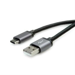 ROLINE USB-A-C, Datenkabel 11.02.9027 Black/Sil, ST/ST, USB 2.0 0.8m