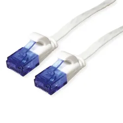 VALUE Patchkabel flach, CAT.6a UTP 21.99.2060 White, halogenfrei 0.5m
