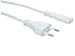 VALUE Netzkabel White 19.99.2095 Euro-Flach auf C7 Buchse 1.8m