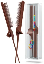 ColorBow Rat Tail Clip Comb Brown 2 Stk.