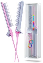 ColorBow Rat Tail Clip Comb Pink/Grey 2 Stk.