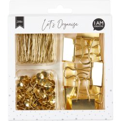 I AM CREATIVE Clip Set Let`s Organize MAA4035.24 gold 208-teilig