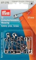 Prym Sicherheitsnadeln Messing, goldfarbig Nr. 1, 27 mm, Karte 12 Stk.