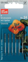 Prym Sticknadeln mit Spitze Nr. 24, silber 0.80 x 37 mm, Karte 6 Stk.