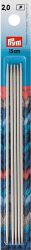 Prym Strumpfstricknadeln, grau 2.00 mm, 15 cm, Karte 5 Stk., Aluminium
