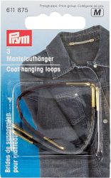 Prym Mantelaufh&auml;nger Kunstleder schwarz, braun & beige, Karte 3 Stk.