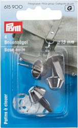Prym Bodenn&auml;gel f&uuml;r Taschen 15 mm, Karte 4 Stk., silber
