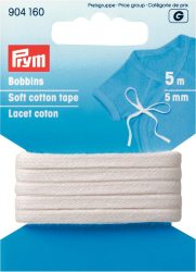 Prym Bobbins, weiss 5 mm, Karte 5 m