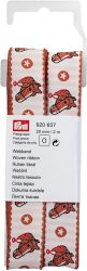 Prym Webband Pferd, beige & braun 20 mm, Coupon 2 m mit Haken