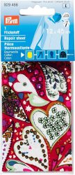 Prym Flickstoff Herz, rot, bunt 12 x 45 cm, Karte, aufb&uuml;gelbar, 100 % CO