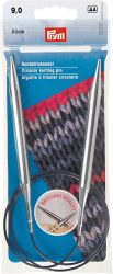 Prym Rundstricknadel Messing, silber 9.00 mm, 80 cm, Beutel
