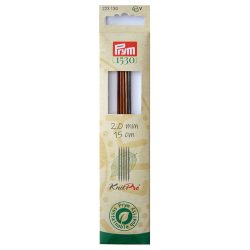 Prym 1530 Strumpfstricknadeln 2.00 mm, 15 cm, Birkenholz